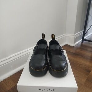 Dr. Martens Addina Black Leather Buckle Shoes